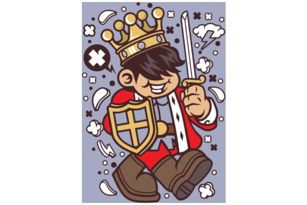 A Playful Illustration of a Knight in a Modern World