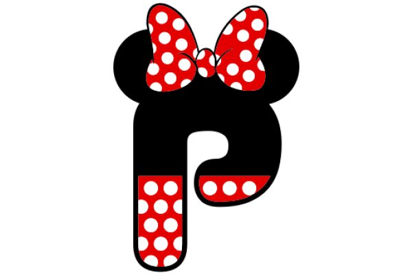 A Playful Twist on the Letter 'P' with a Minnie Mouse Bow