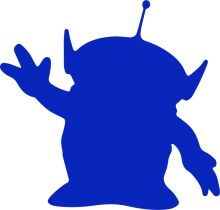 A Blue Alien Character with Antennae