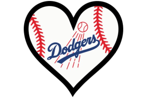 Dodgers Baseball Logo with Heart Design