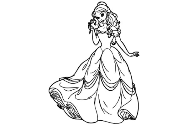 A Whimsical Illustration of a Princess-like Character