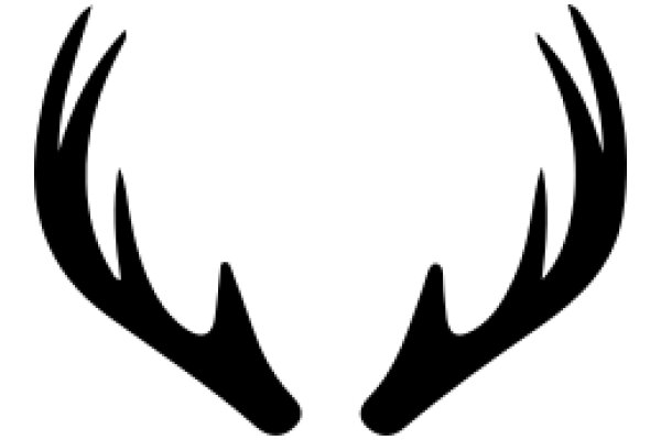 Stylized Black Antlers on White Background