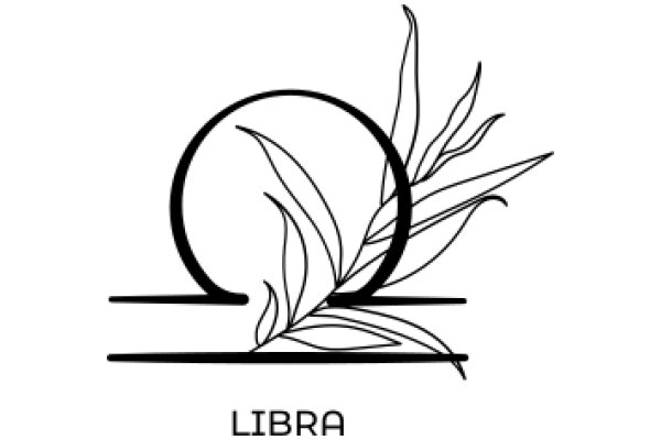 Stylized Logo of Libra with a Flowery Design