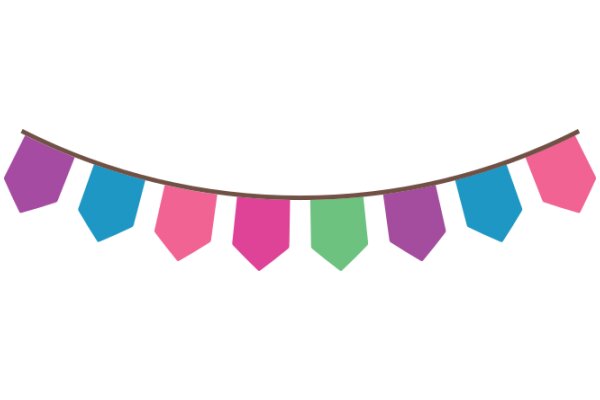 Vibrant Banner with Colorful Triangular Flags