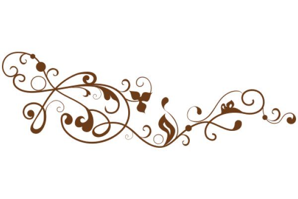 Elegant Artwork: A Stylized Floral Design in Brown Tones