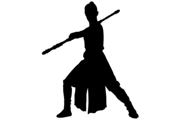 Silhouette of a Jedi Knight with a Lightsaber