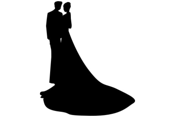 Silhouette of a Couple in a Romantic Pose