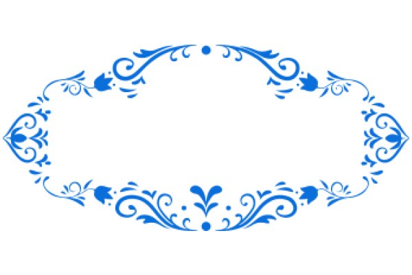 Stylized Blue Floral Design on a White Background