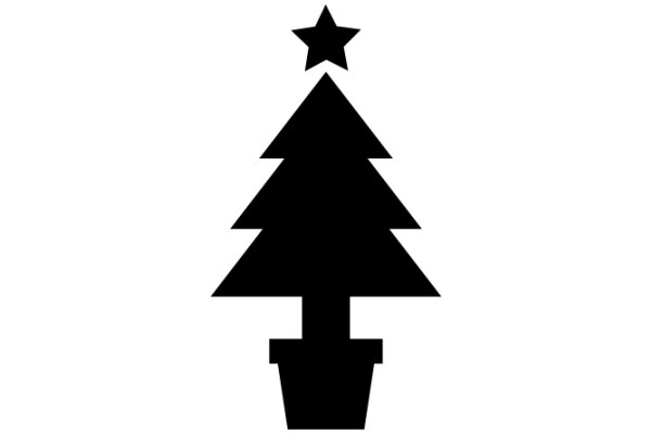 Simplistic Christmas Tree and Star Icon