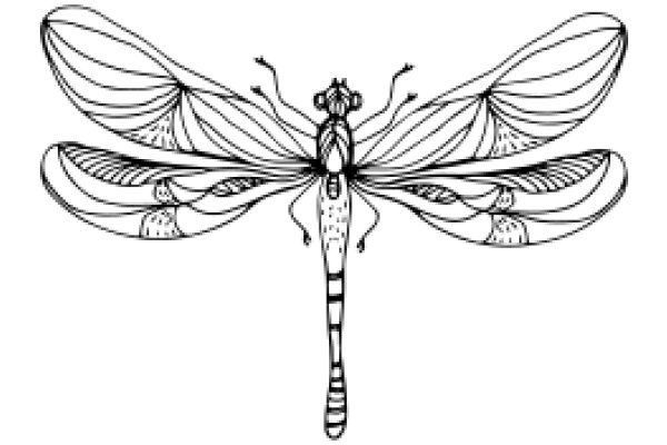 Stylized Dragonfly Illustration in