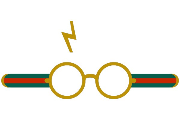 A Stylized Illustration of a Pair of Eyeglasses with a Lightning Bolt Superimposed