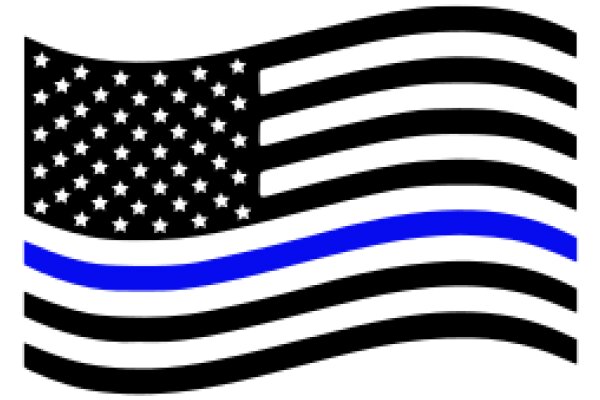 Stylized American Flag with Blue Stripe