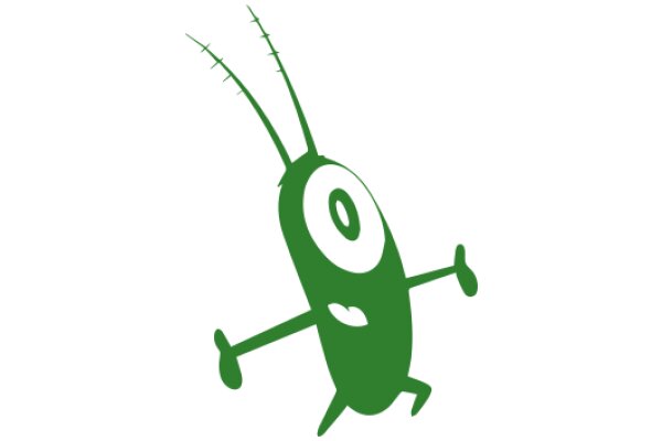 Vibrant Green Cartoon Character with Antennae