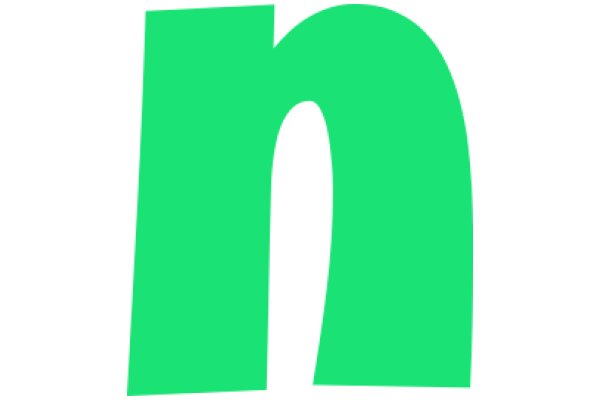 A Large, Green Letter 'N' on a White Background