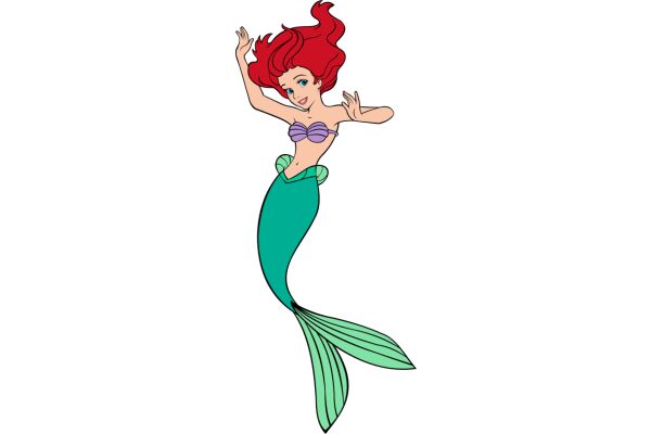 A Mermaid's Dance: A Colorful Cartoon Illustration