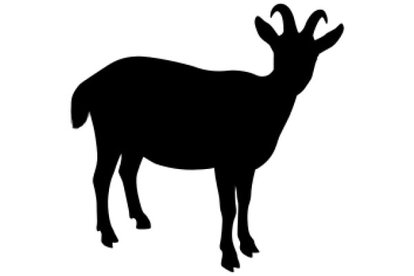 Silhouette of a Goat with Horns