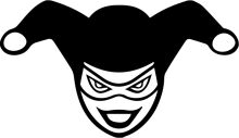 Stylized Icon of a Masked Character with a Smile