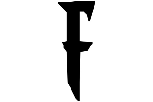 Stylized Black Letter 'F' on a White Background