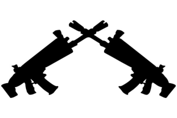 Silhouette of a Pair of Crossed Guns