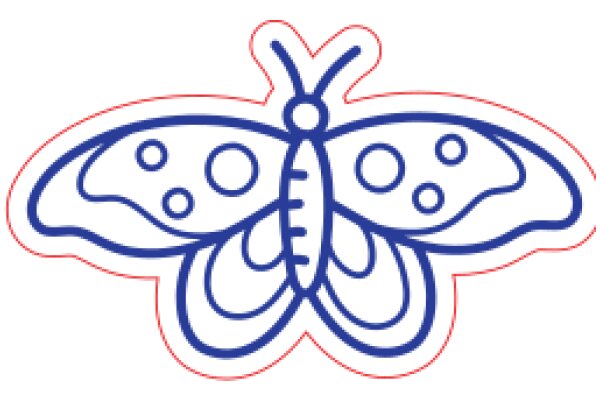 Stylized Butterfly Design with a Pink Outline