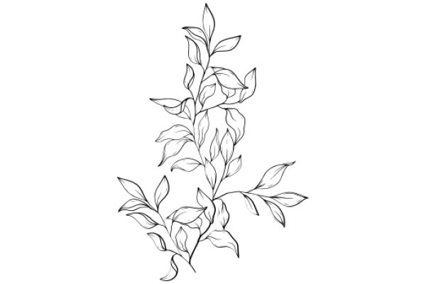 Stylized Line Drawing of a Plant