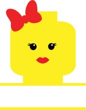 A Yellow Character with a Red Bow and a Black Nose