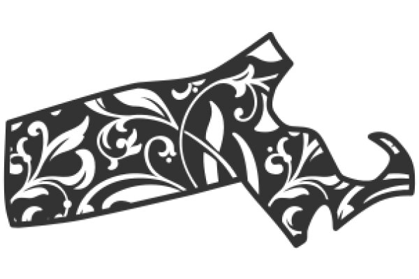 Stylized State Outline with Floral Pattern