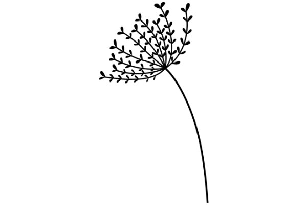 Simplistic Line Art of a Flower