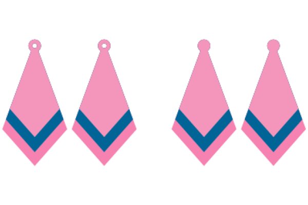 Three Pink Triangles on a White Background