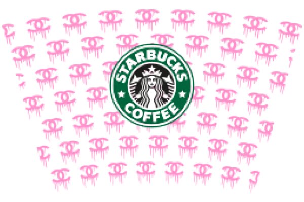 Starbucks Coffee Logo Surrounded by Pink Drops