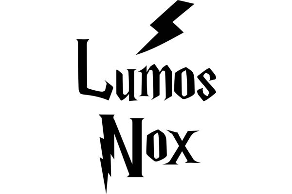 Stylized Logo with the Name 'Lumos Nox' and a Lightning Bolt