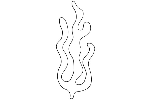 Simplistic Abstract Art: A Line Drawing of Curved Forms