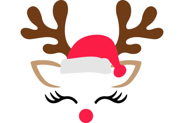 A Festive Holiday Greeting: A Reindeer's Hat and Antlers on a White Background