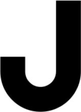 Simplicity in Design: A Black Letter 'J' on a White Background