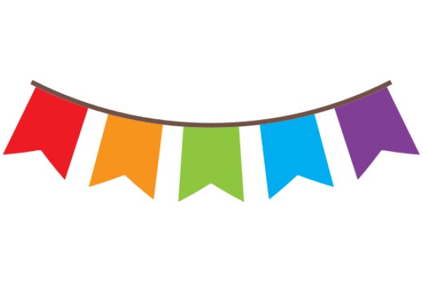 Vibrant Rainbow Banner with Triangular Flags