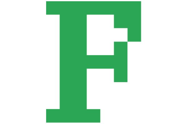 Simplistic Green Letter 'F' on a White Background