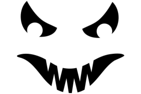 Stylized Icon of a Frowning Face with Horns