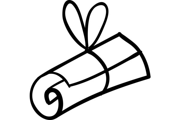 A Simple Line Drawing of a Gift Box with a Ribbon