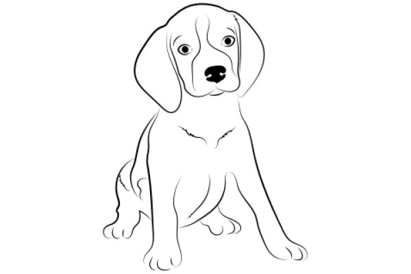 A Cute Cartoon of a Puppy