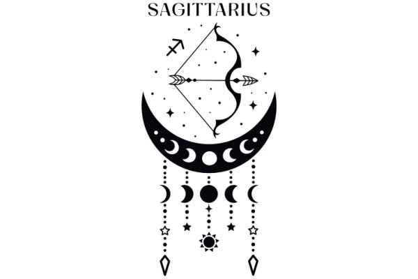 Sagittarius Zodiac Sign: A Illustration with Symbols and Stars