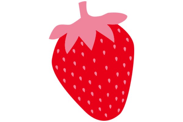 Vibrant Red Strawberry with a Pink Stem