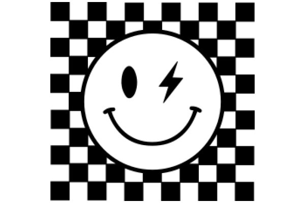 Smiley Face with Checkered Background