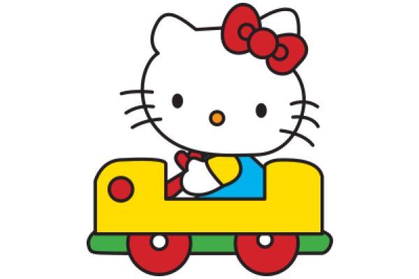 Hello Kitty: A Playful Adventure on a Yellow Train