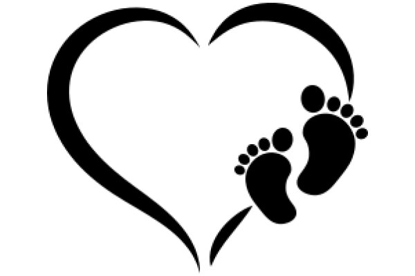 Silhouette of a Footprint in a Heart Shape