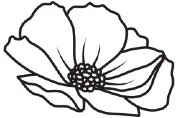 Simplistic Line Drawing of a Flower