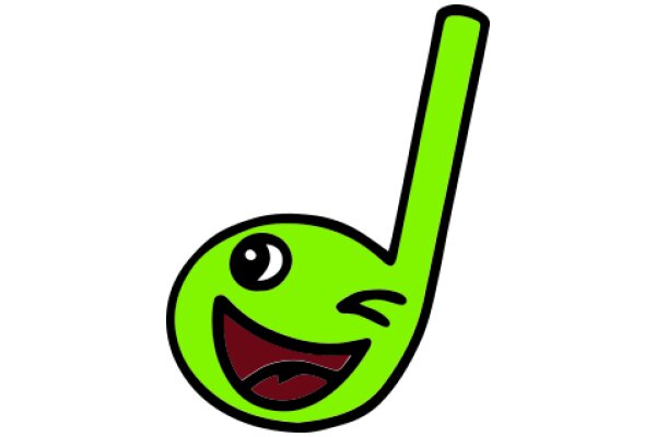 A Whimsical Green Character with a Big Smile and a Long Nose