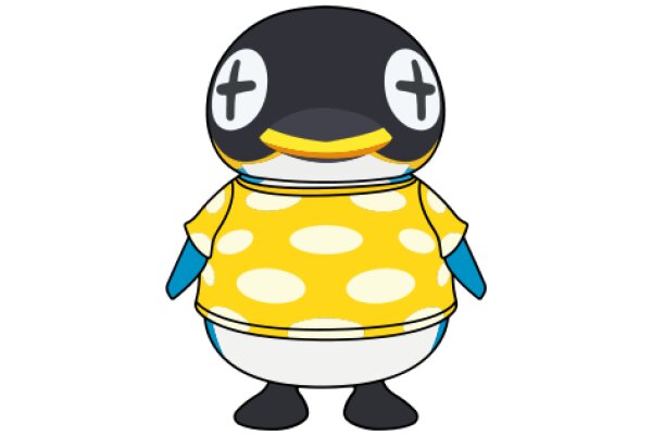 A Friendly Penguin in a Yellow Shirt and Blue Pants