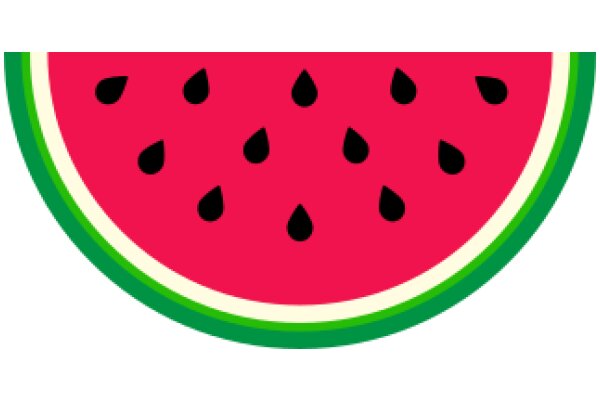 Vibrant Watermelon Illustration with Green and Pink Stripes