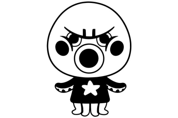 A Playful Cartoon Character with a Star on its Shirt