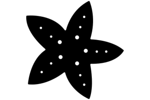 Stylized Black Star with White Dots